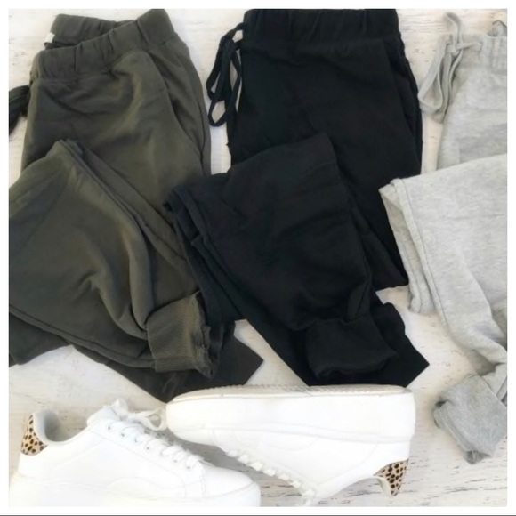 Heather Grey  side pocket cotton blend joggers - Picture 2 of 11